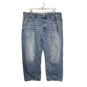 Madewell The Darted Barrel-Leg Jean 33 Medium Wash High Rise Cotton Denim
